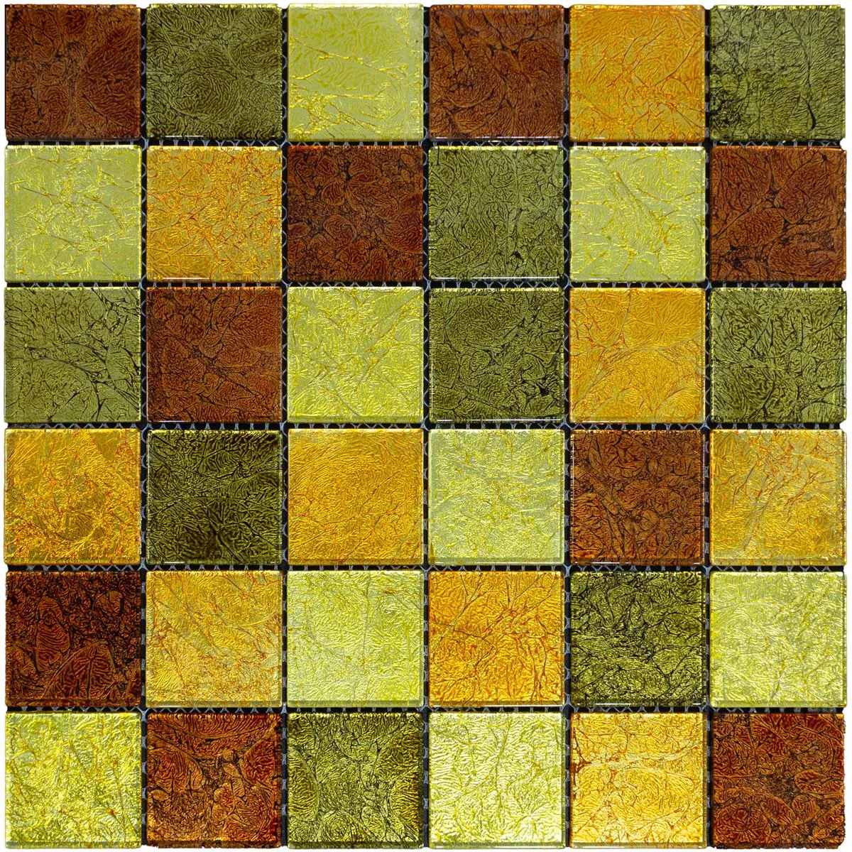 Mosaïque En Verre Carrelage Curlew Jaune Orange Q48 4mm