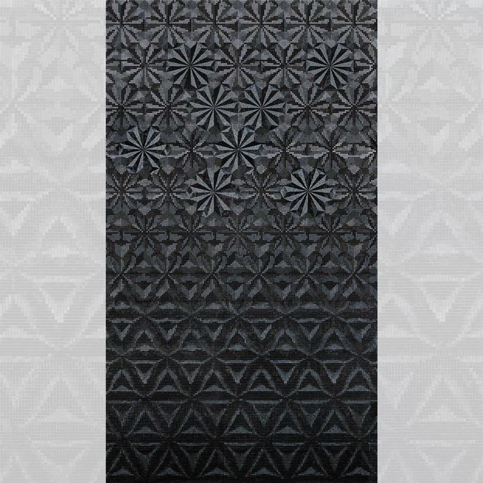 Mosaïque En Verre Image Magicflower Black 170,7x300,3cm