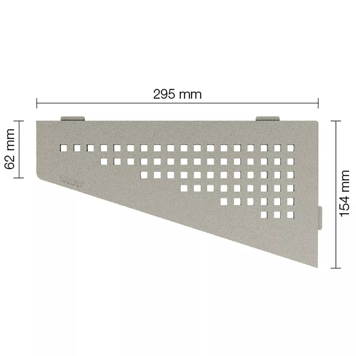 Etagère murale étagère de douche Schlüter carré 15,4x29,5cm carré gris