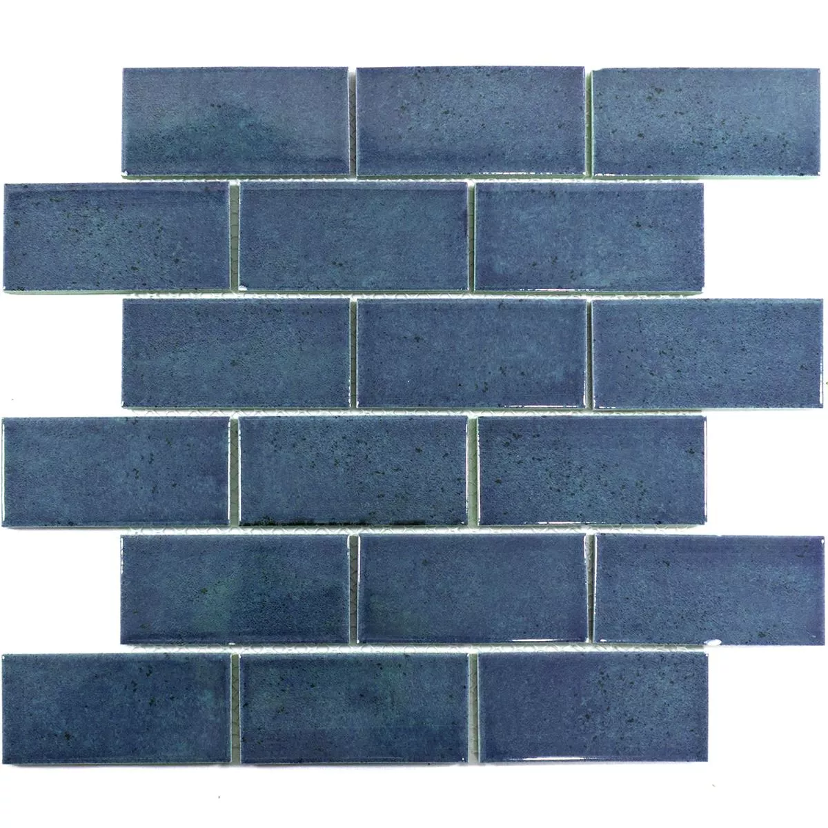 Échantillon Céramique Mosaïque Carrelage Eldertown Brick Bleu Foncé