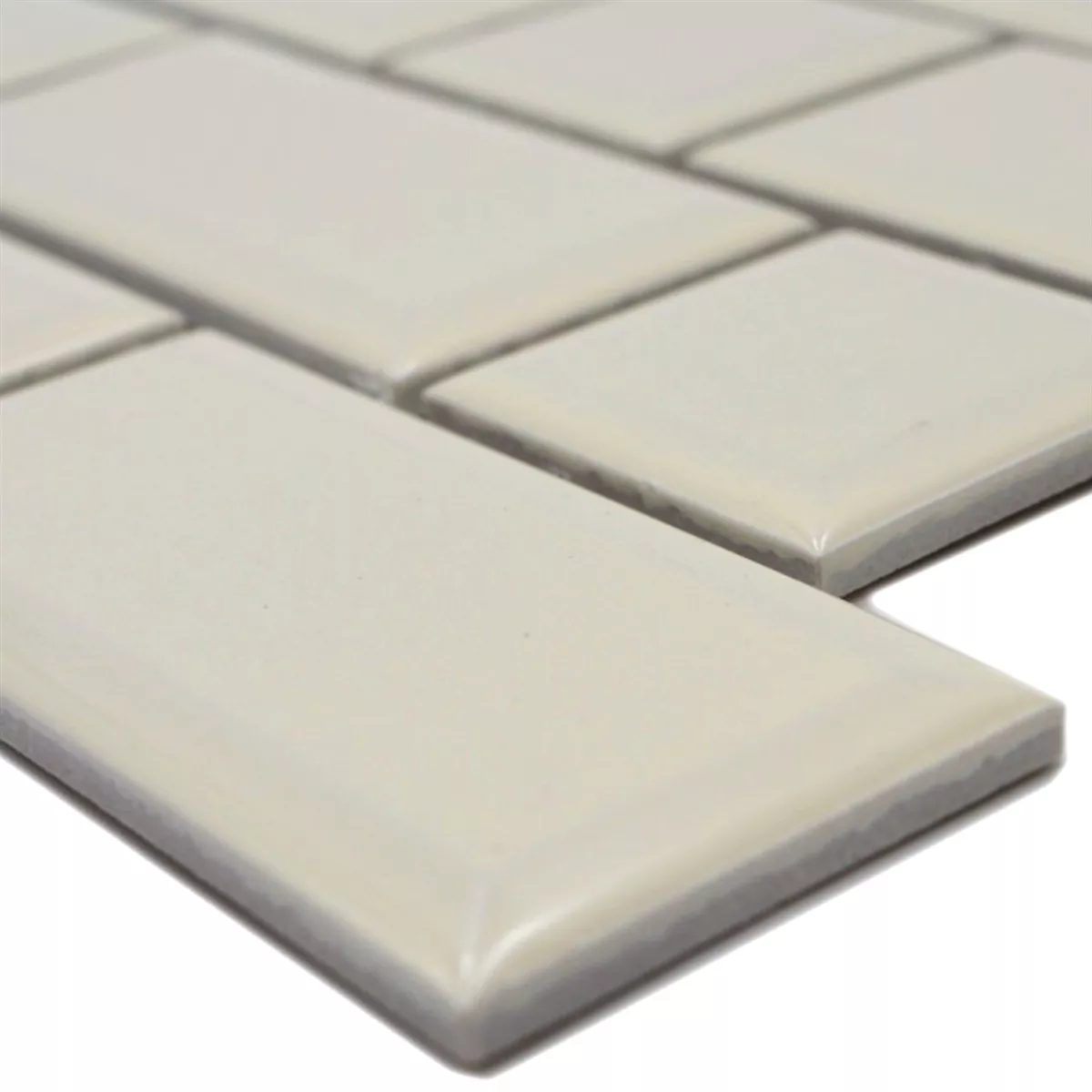 Céramique Mosaïque Carrelage Indra Metro Avec Facette Ivoire