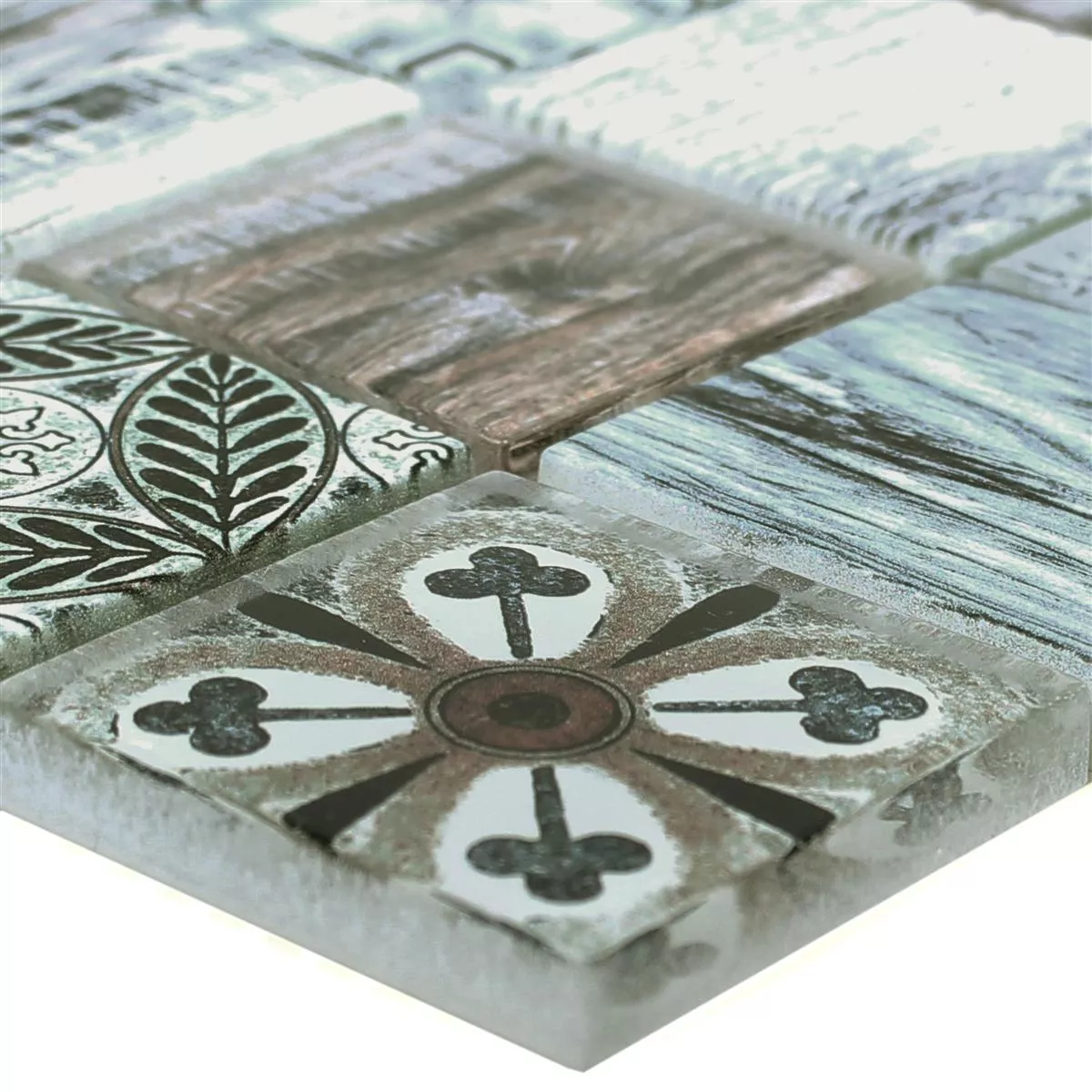 Mosaïque En Verre Carrelage Imitation Bois Makarska Bleu