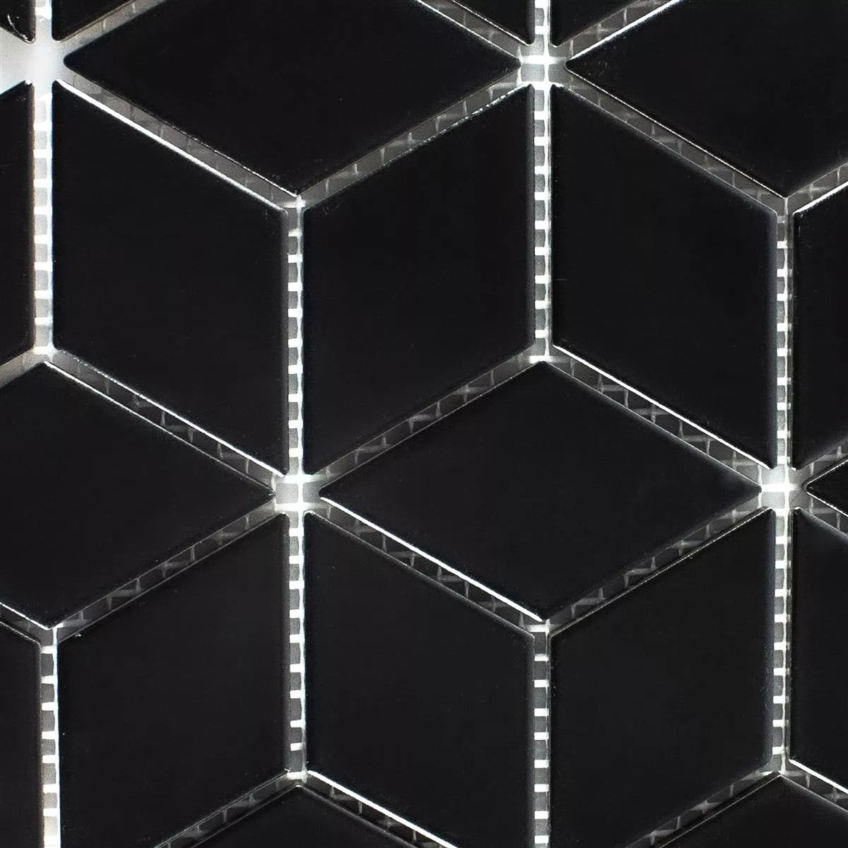 Céramique Mosaïque Carrelage Cavalier 3D Cubes Mat Noir