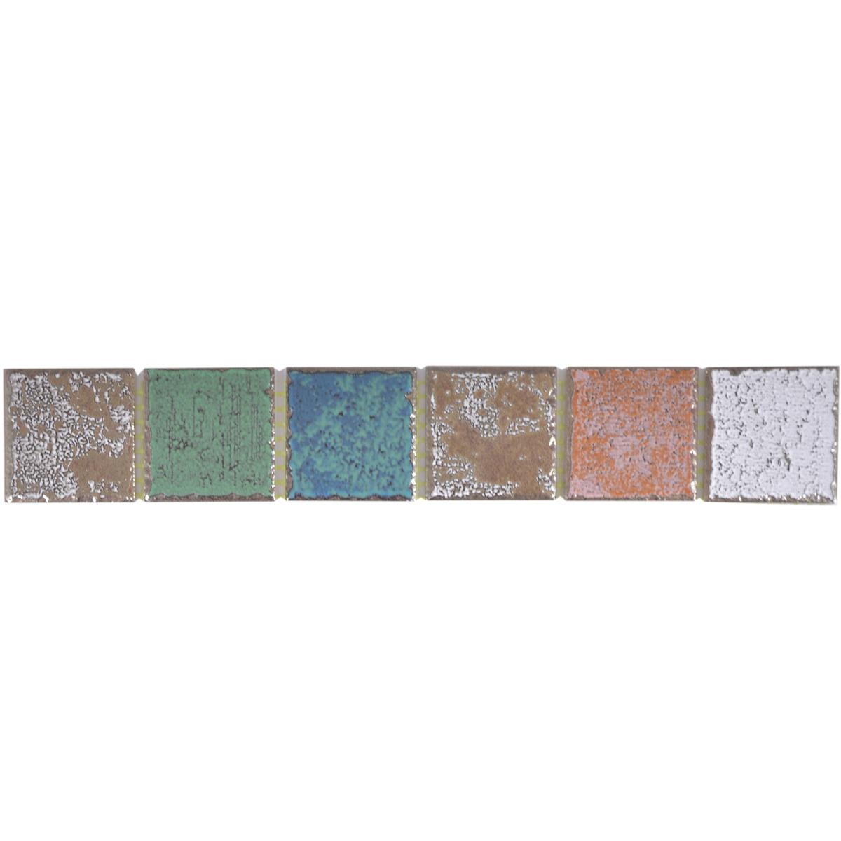 Bordure Céramique Blanche MOSANI - Aspect Romain, Brillant, Pour Mur Et Sol