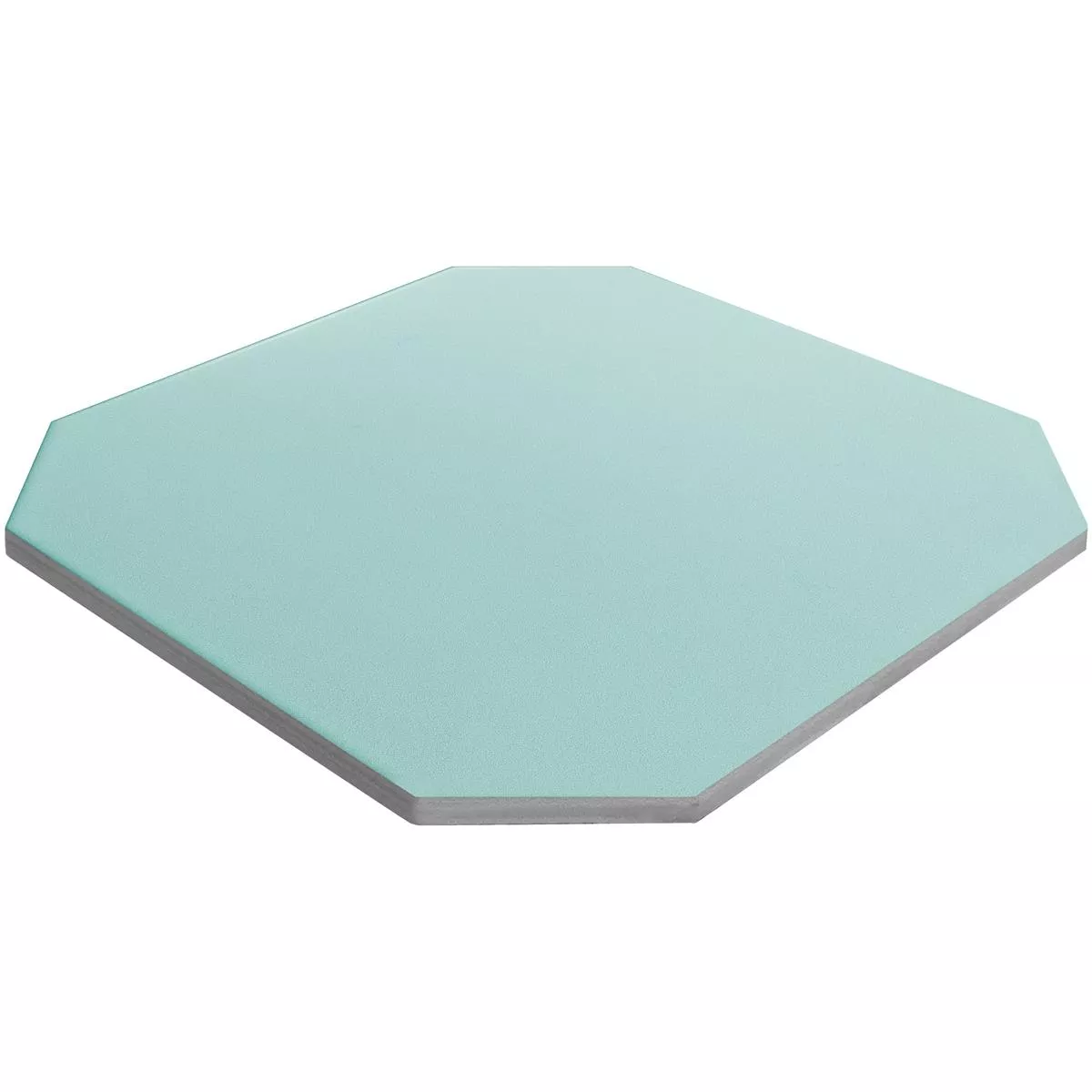 Échantillon Grès Cérame Pleine Masse Carrelage Genexia Uni Turquoise Octogone 20x20cm