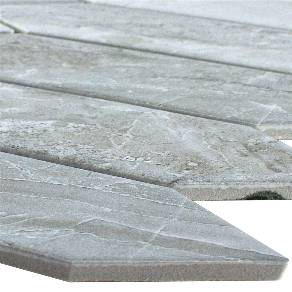 Céramique Mosaïque Carrelage Dorris Picket Pierre Optique Gris Clair