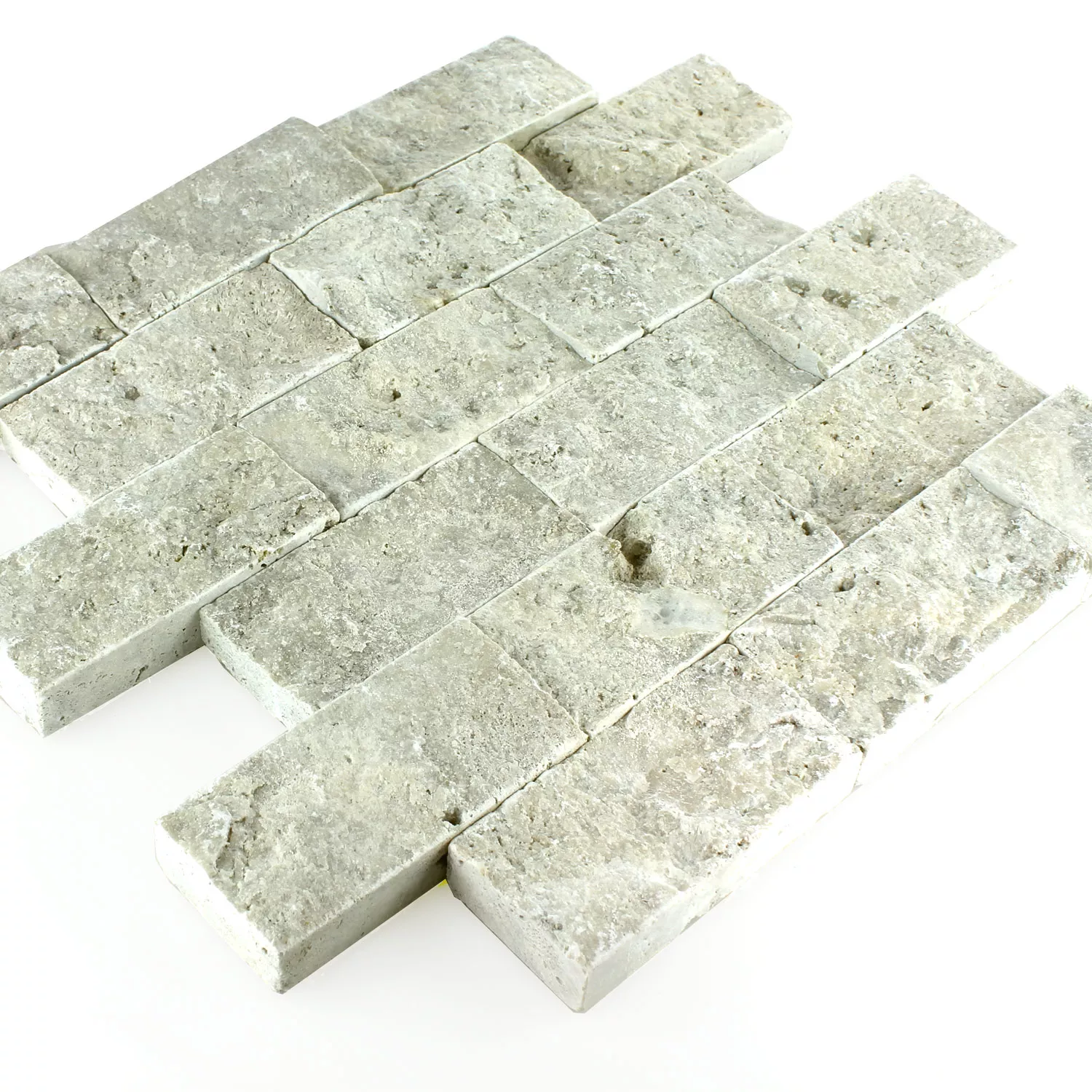 Mosaïque Pierre Naturelle 3D Silver Brick