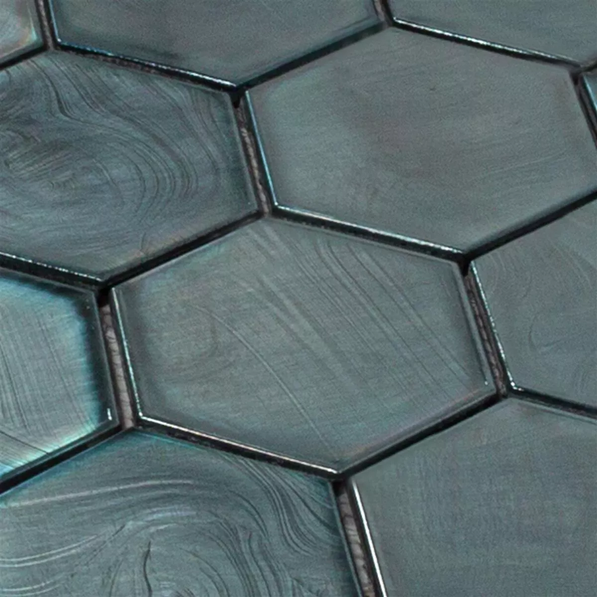 Échantillon Mosaïque En Verre Carrelage Andalucia Hexagone Noir