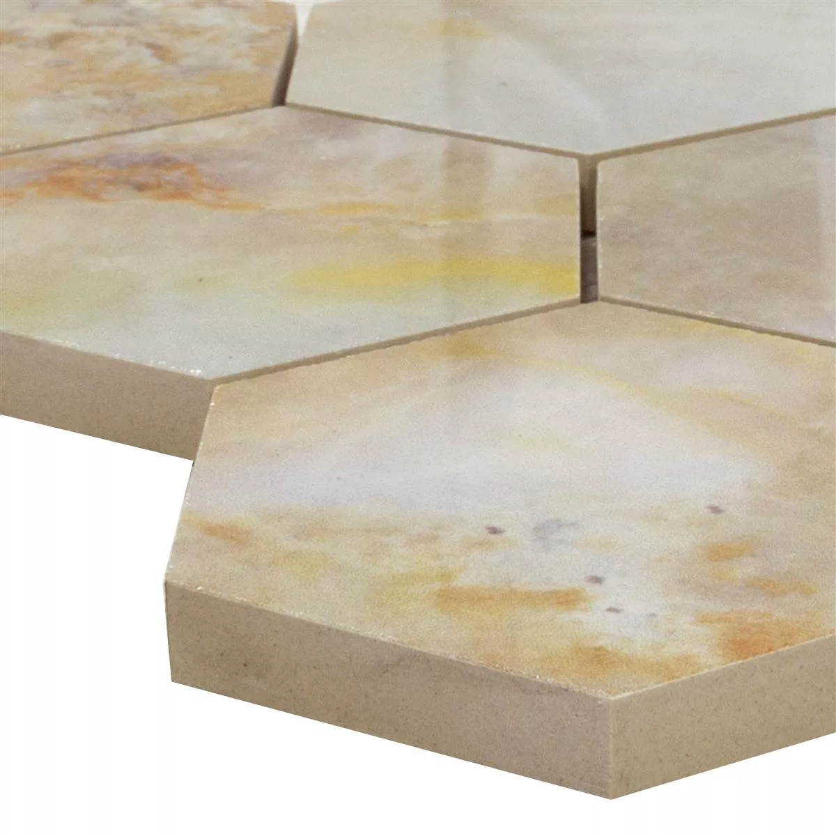 Céramique Mosaïque Carrelage Naftalin Hexagone Brun Blanc Céramique Mosaïque Carrelage Naftalin Hexagone Brun Blanc