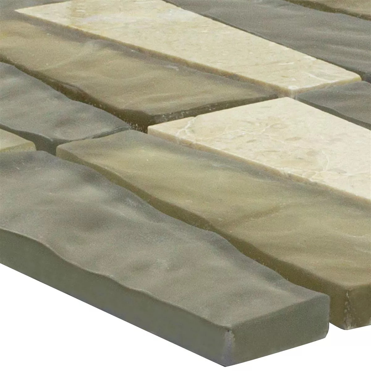 Mosaïque Verre Pierre naturelle Carrelage Marseille Beige Brun Mix  Mosaïque Verre Pierre naturelle Carrelage Marseille Beige Brun Mix