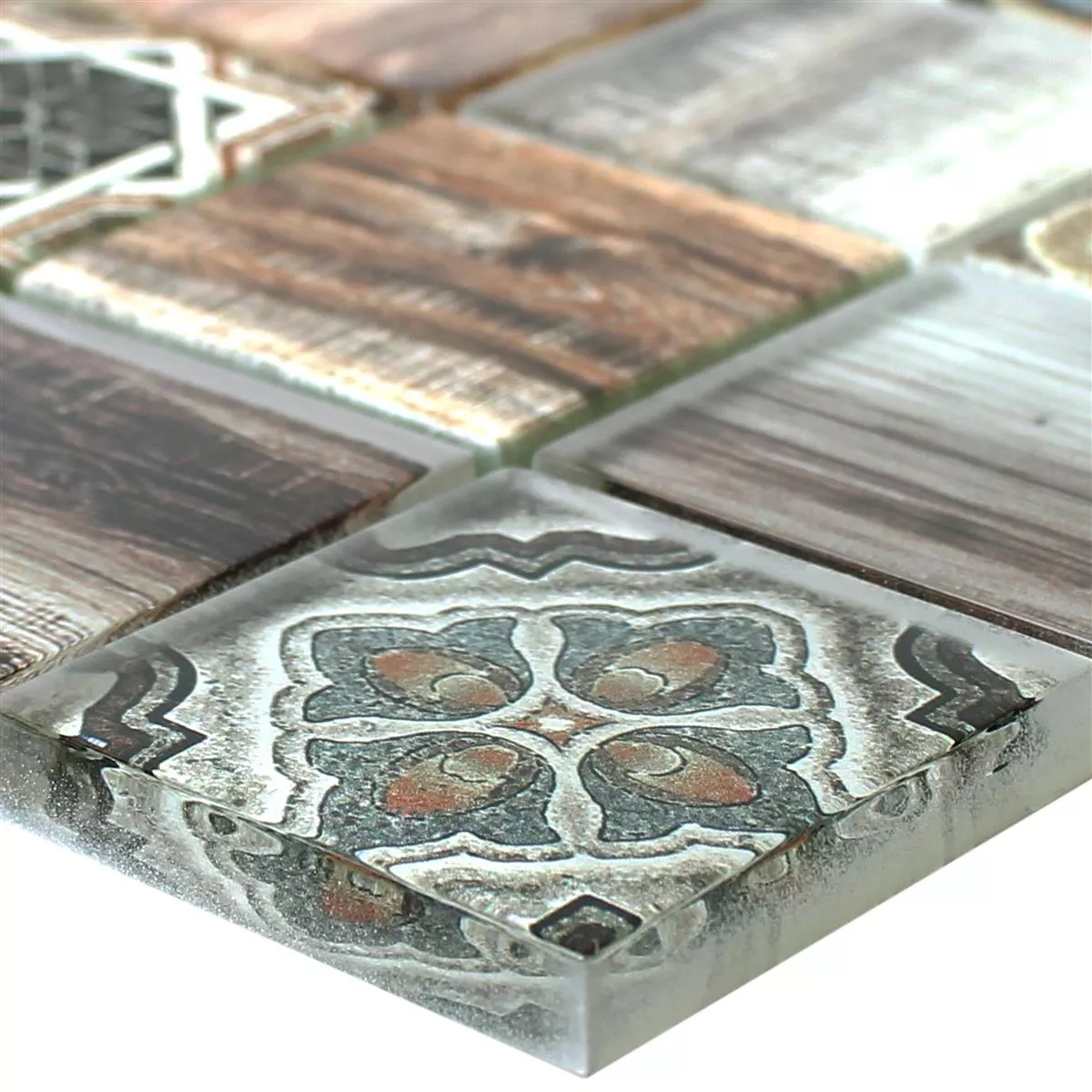 Mosaïque En Verre Carrelage Imitation Bois Makarska Brun