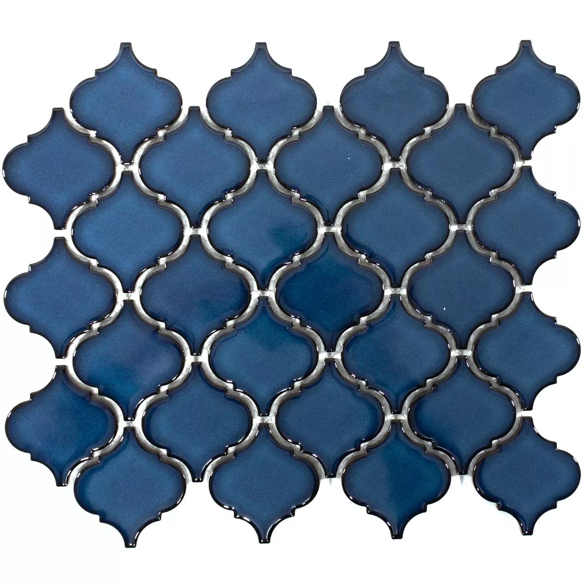 Échantillon Céramique Mosaïque Carrelage Asmara Arabesque Bleu