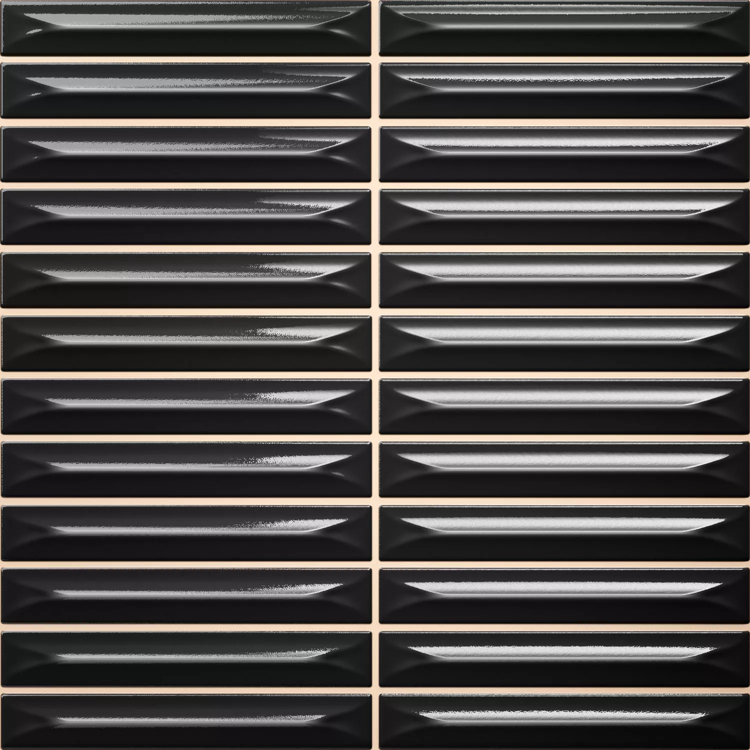 Bevel Noir Brillant Bâtonnet 20x20 cm