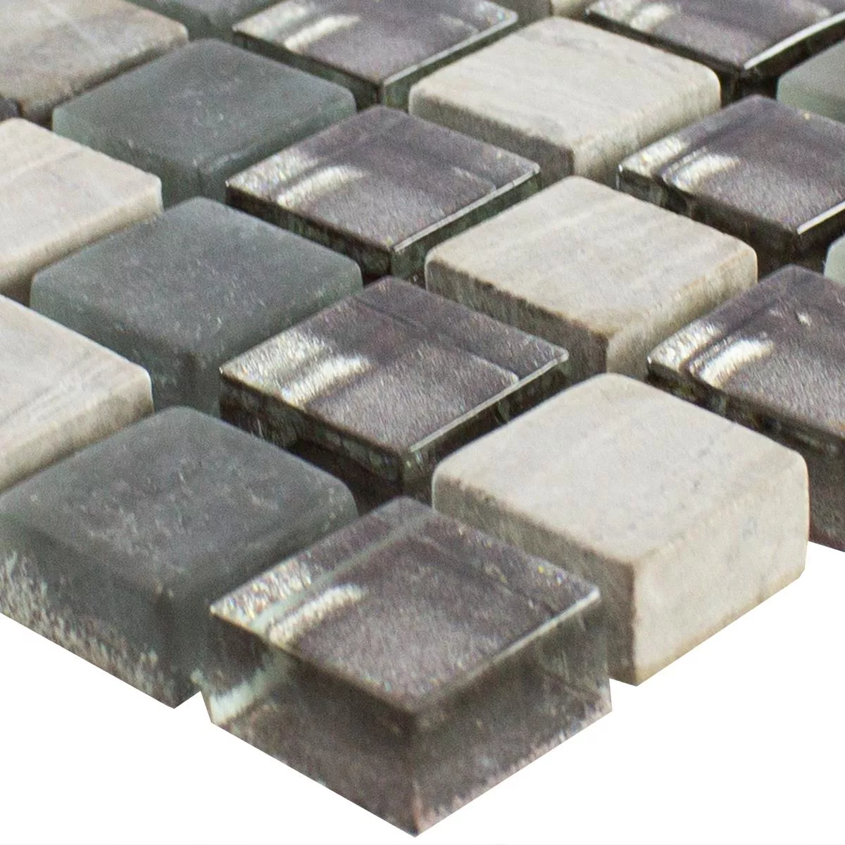 Échantillon Mosaïque verre pierre naturelle Carrelage Hayrabey Gris