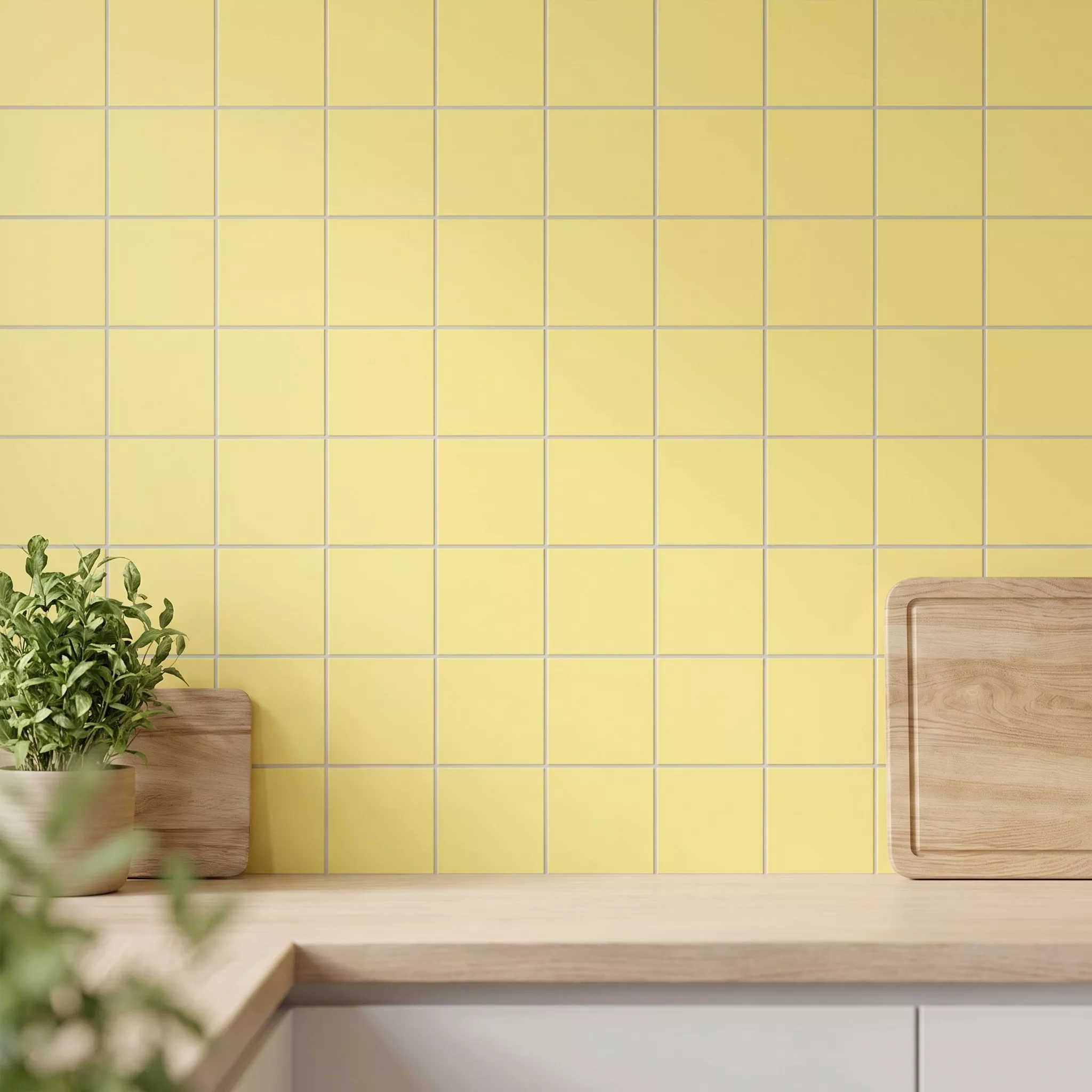 Carrelage métro Jaune Mat 15x15 cm Sans Facette Miona Amarillo