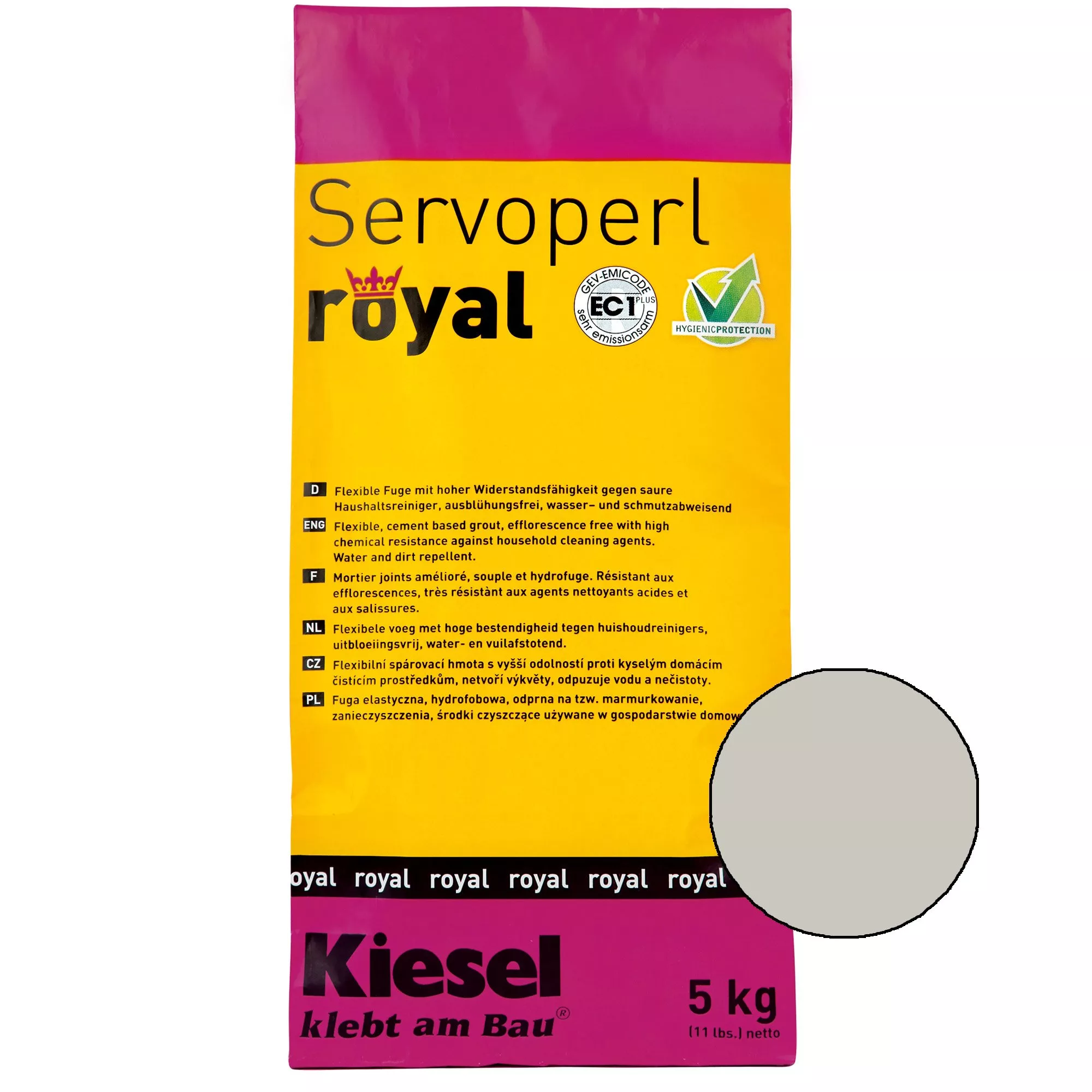 Kiesel Servoperl Royal - Joint Flexible, Hydrofuge Et Anti-salissures (5KG Gris Argent)