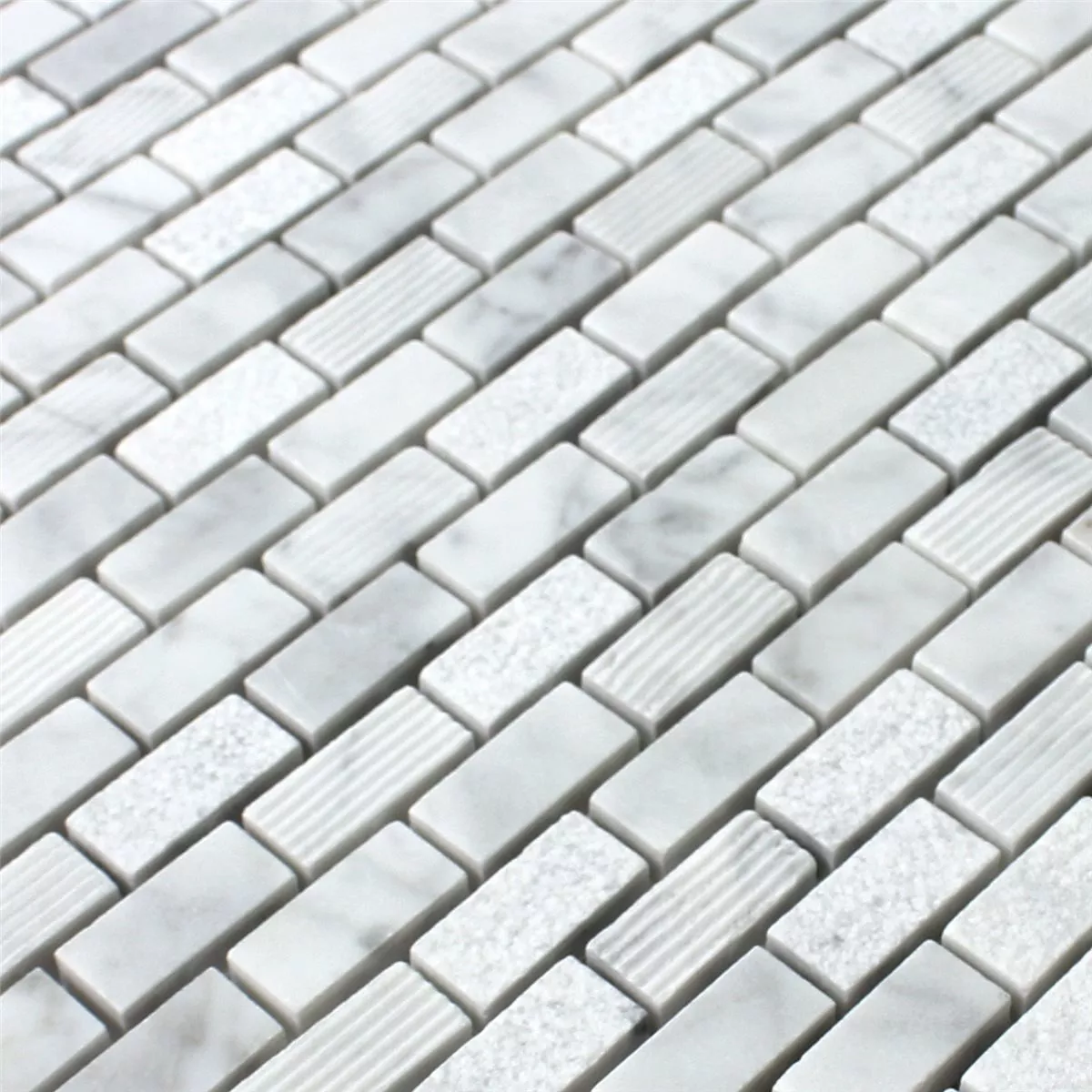 Échantillon Mosaïque Pierre Naturelle Carrara Blanc