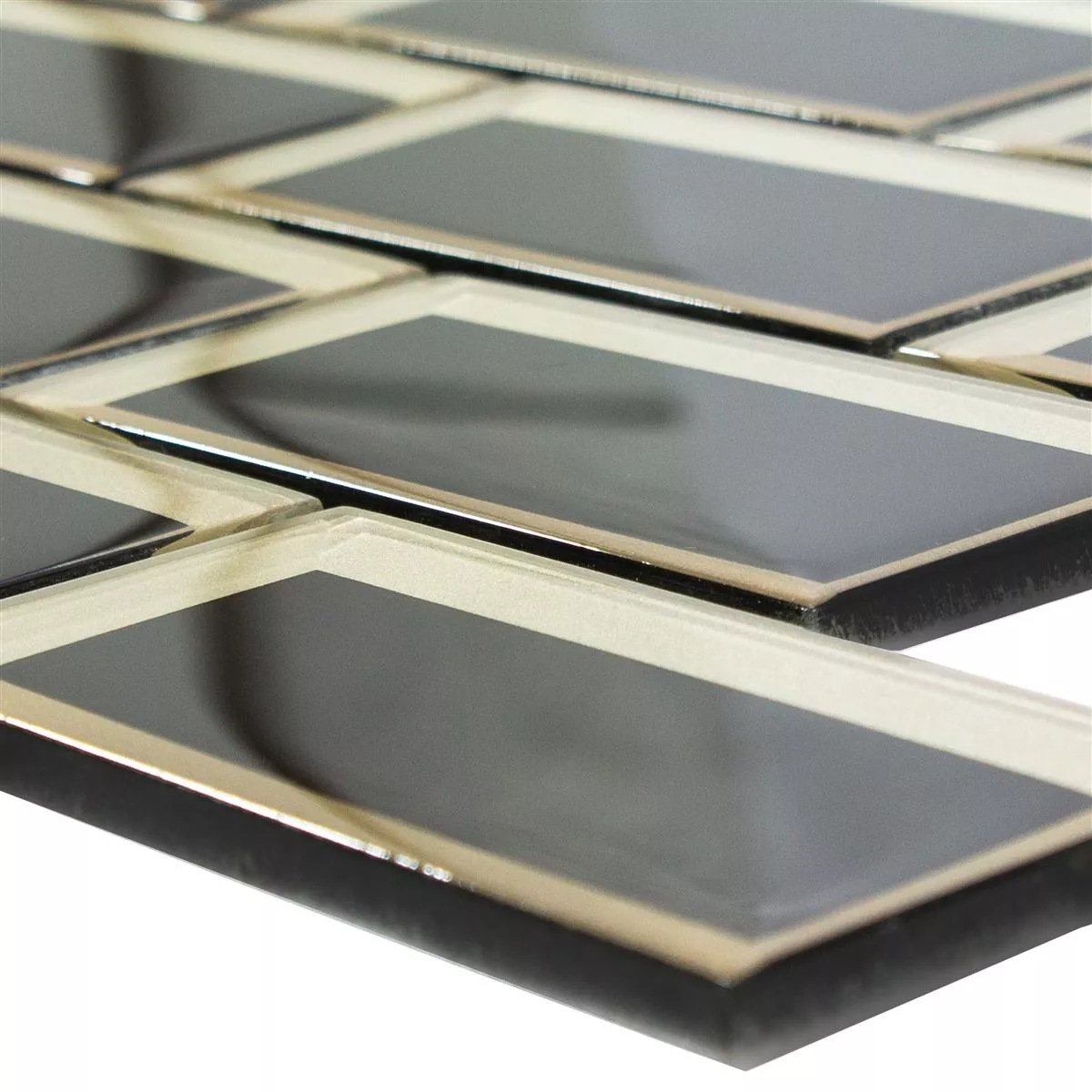 Mosaïque En Verre Carrelage San Marco Noir Or Mosaïque En Verre Carrelage San Marco Noir Or