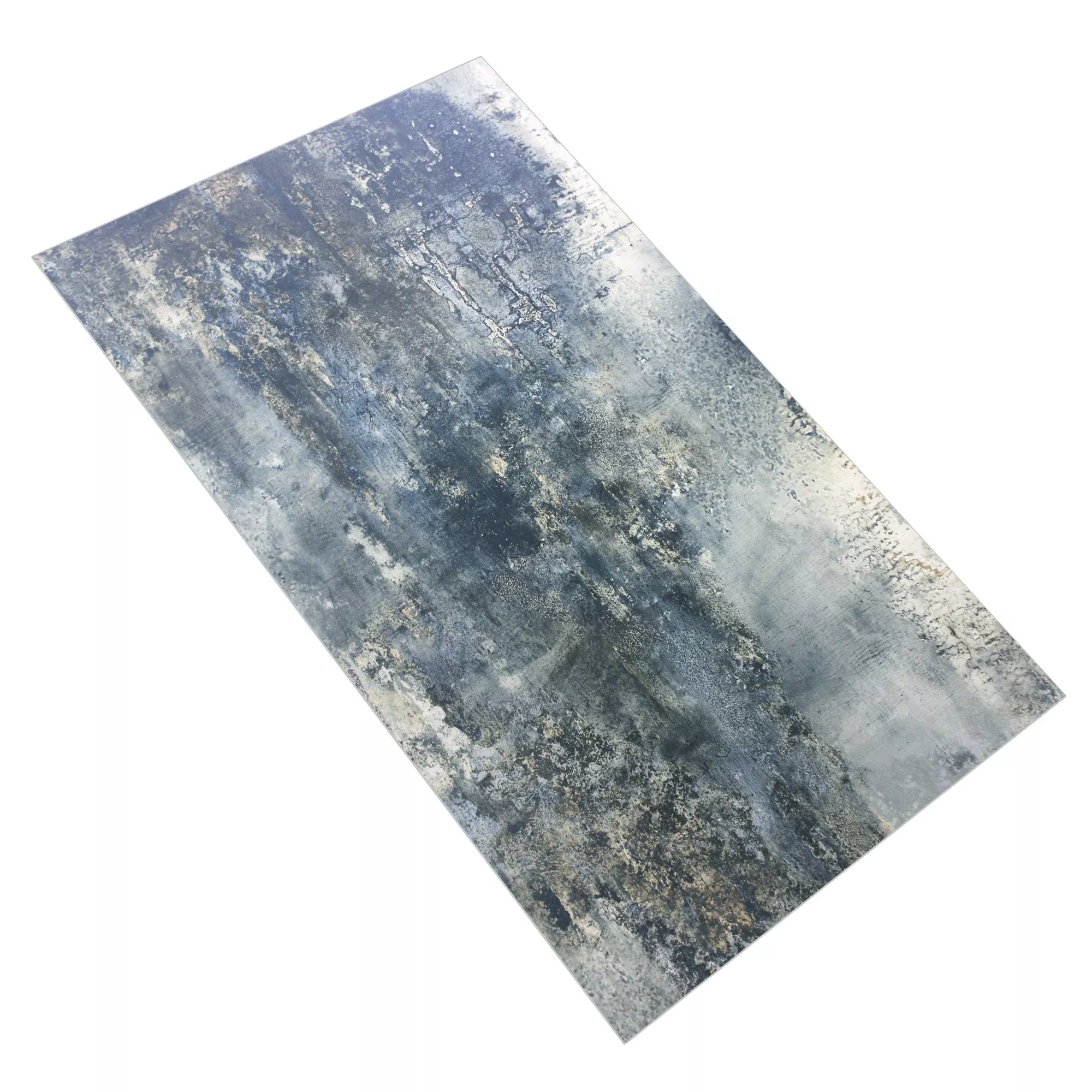 Échantillon Carrelage Sol Et Mur Algier Poli Brillant Bleu 60x120cm