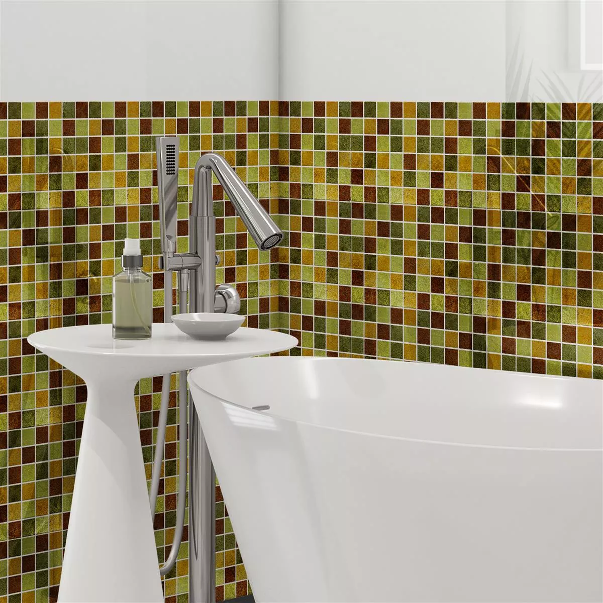 Mosaïque En Verre Carrelage Curlew Jaune Orange Q48 4mm