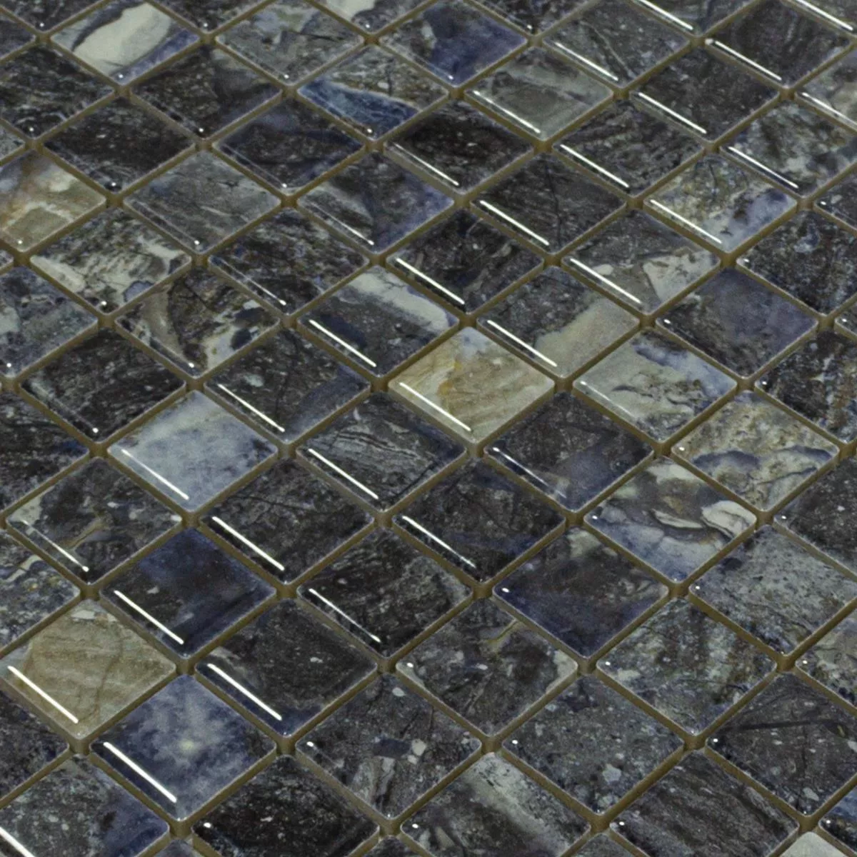 Céramique Mosaïque Carrelage Elysium Marbre Optique Bleu Foncé 23